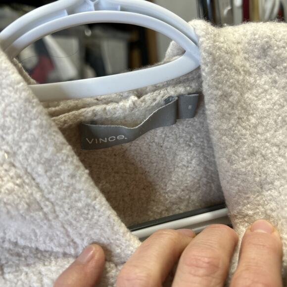 Vince Wool Hooded Sweater Women’s Size M Fits S Classic Neutral *Some Wear - Picture 4 of 7